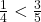\frac{1}{4} < \frac{3}{5}