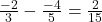 \frac{-2}{3} - \frac{-4}{5} = \frac{2}{15}