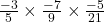 \frac{-3}{5} \times \frac{-7}{9} \times \frac{-5}{21}