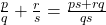 \frac{p}{q} + \frac{r}{s} = \frac{ps+rq}{qs}