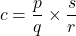 \[c = \frac{p}{q} \times \frac{s}{r}\]