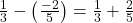 \frac{1}{3} - \left(\frac{-2}{5}\right) = \frac{1}{3} + \frac{2}{5}