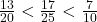 \frac{13}{20} < \frac{17}{25} < \frac{7}{10}