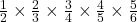\frac{1}{2} \times \frac{2}{3} \times \frac{3}{4} \times \frac{4}{5} \times \frac{5}{6}