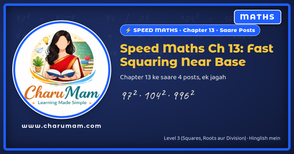 CharuMam Speed Maths Chapter 13: Fast Squaring Near Base, 4 posts